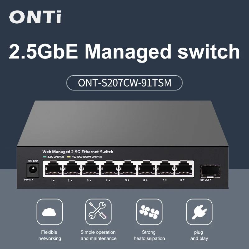 Sfp+ 10G Managed Switch 8 Port - ONTi Switch gestionado 2.5GbE de 8