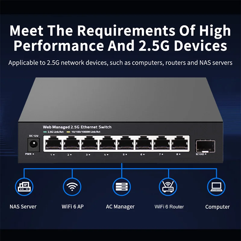 ONTi Switch gestionado 2.5GbE  - Sfp+ 10G Managed Switch 8 Port reseña y precio