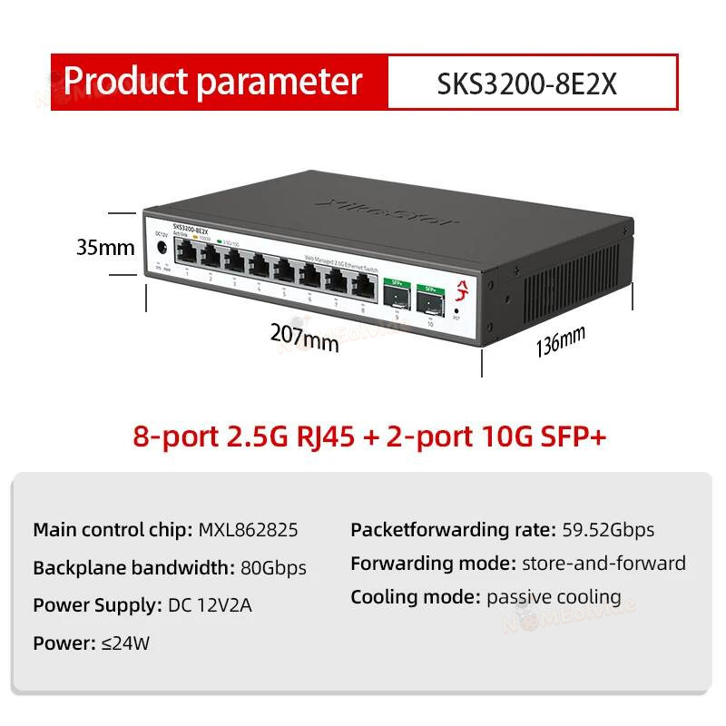Switch Xikestor SKS1200 Simple - Sfp+ 10G Managed Switch 8 Port reseña y precio